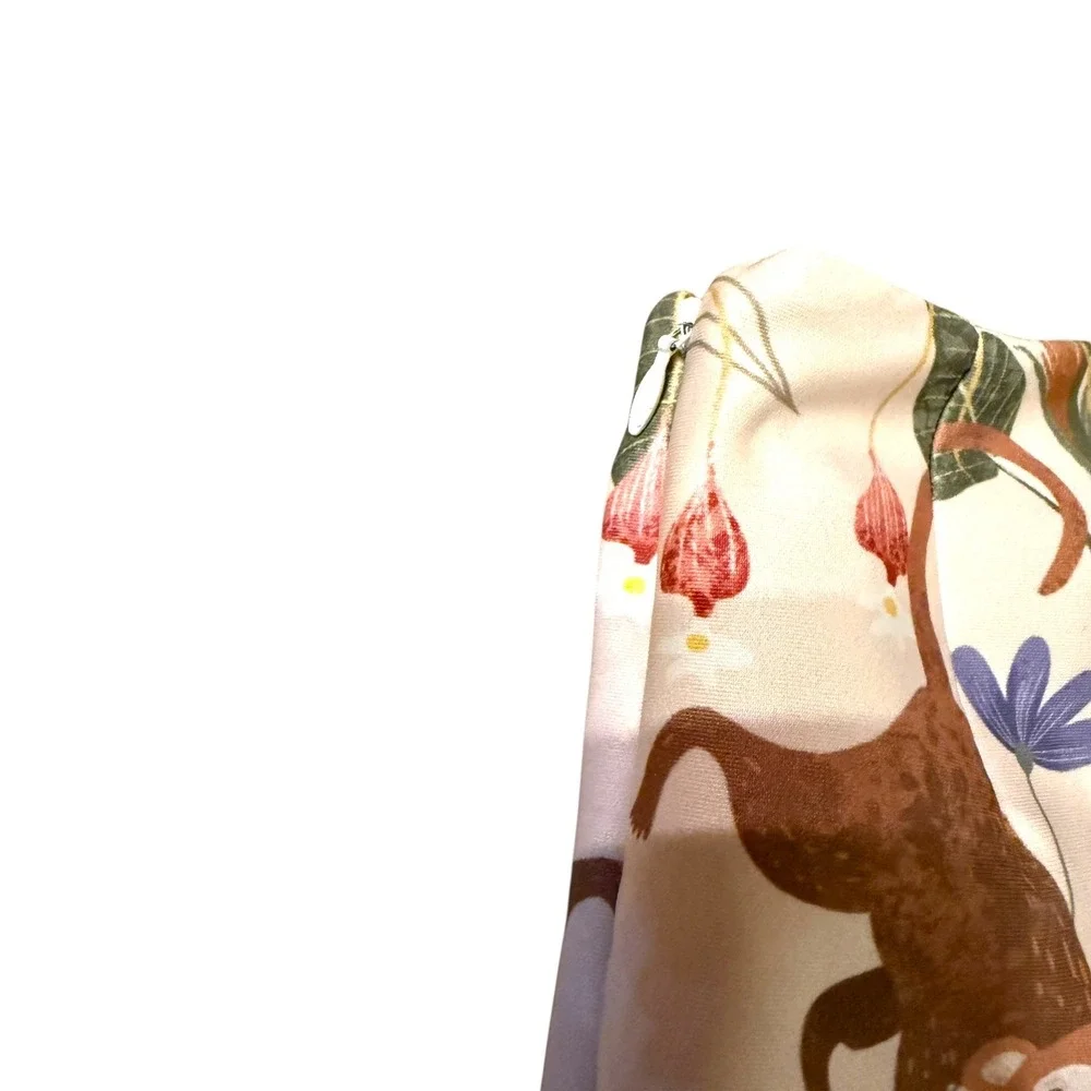 Eugenia Fernandez Monkey Print Shorts Size 4‎ Girls White Summer Playful Cotton